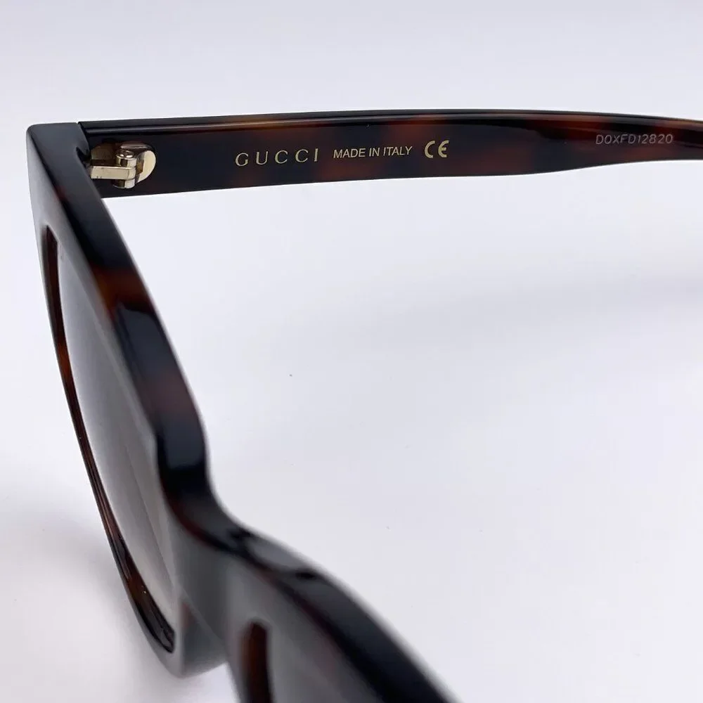 NEW Gucci GG0763S 002 Cat Eye Havana Brown Gradient Women Logo Sunglasses